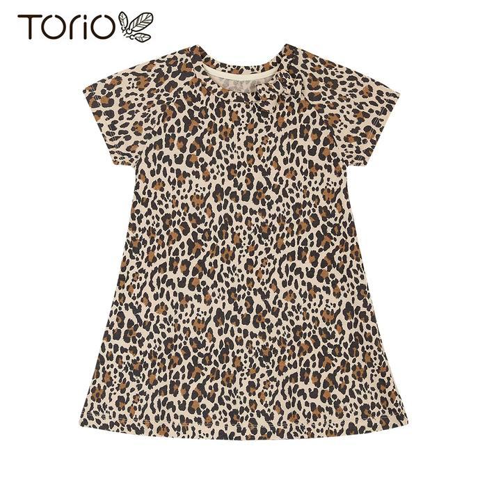 TORIO Basic Dress Leopard - Pakaian Anak Perempuan - Dress Anak - 1-2 tahun