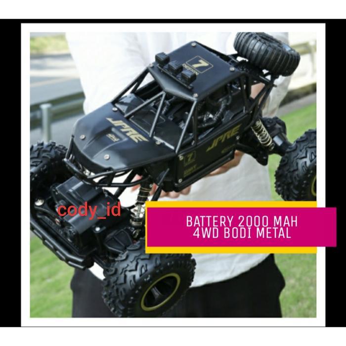 Mobil RC 6241 JPRE BATERAI 2000 MAH Rock crawler 1:16 alloy metal - Hitam