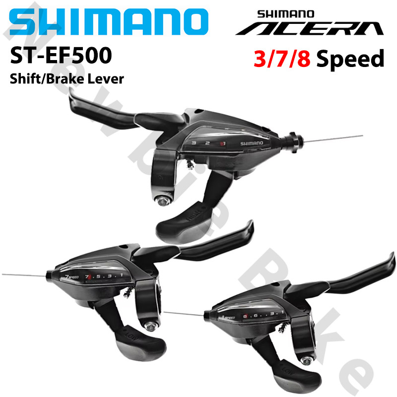 Tuas Rem Shimano ST-EF500 Shifter 3S 7S 8S EZ FIRE PLUS 3x7 Speed 3x8 Speed dengan Jendela untuk Sep