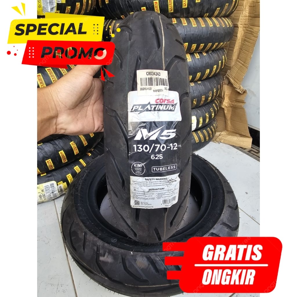 Ban Motor Tubeless Corsa M5 130/70-12 Ban Belakang Matic Ring 12 Honda Scoopy