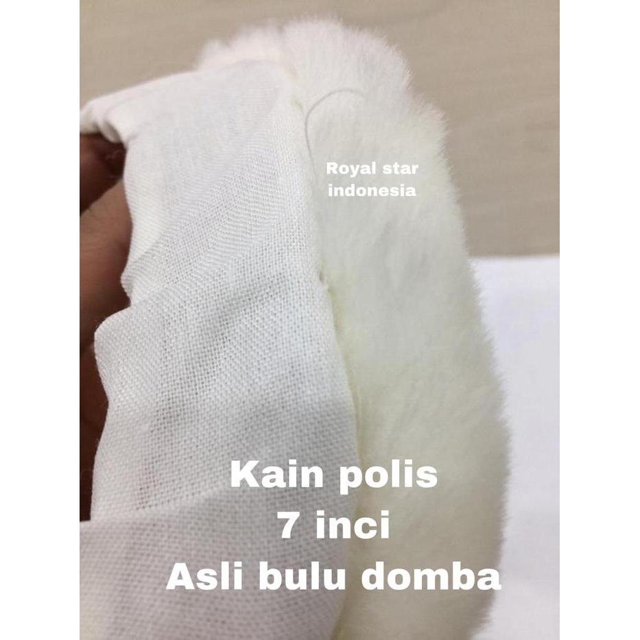 Kain polis kain rabin 7 inci. Bulu domba ASLI