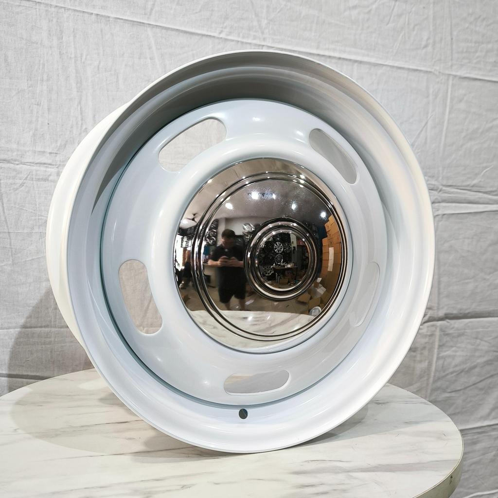 4pcs Velg Besi FT1501 16x7.0 5H 114.3 / 108 ET30 WHITE Dop Chrome  Ring 16 R16 lebar 7 SMOOTHIE Clas