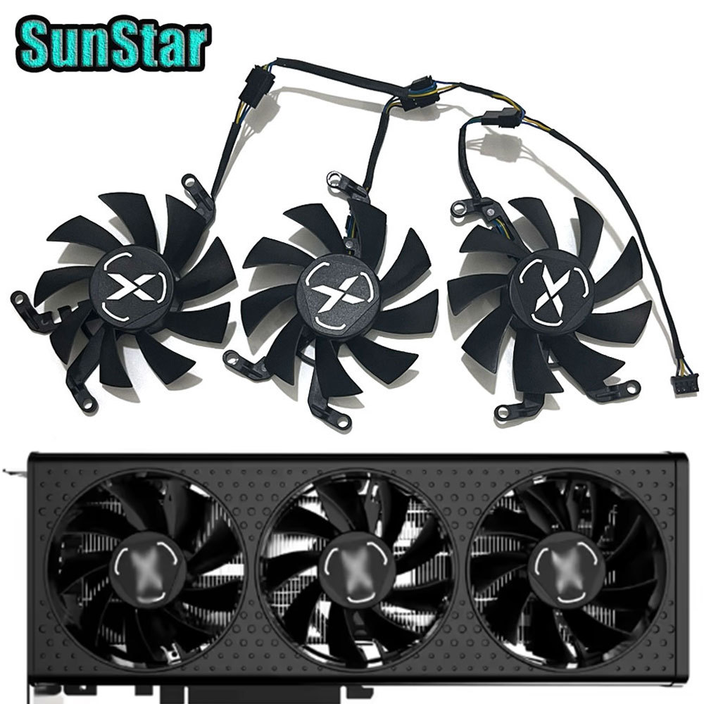 NEW 75MM RX 6600XT 6500XT T128015SM GPU Cooling Fan For XFX Speedster BLACK MERC RX 6600XT 6650XT Gr