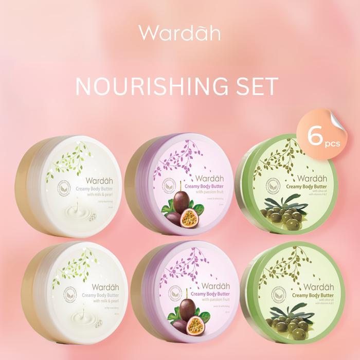 [PAKET LEBARAN BUY 6 ONLY 120K] Wardah Paket Lengkap Body Butter 50 mL x 6pcs |  Body Butter Melemba