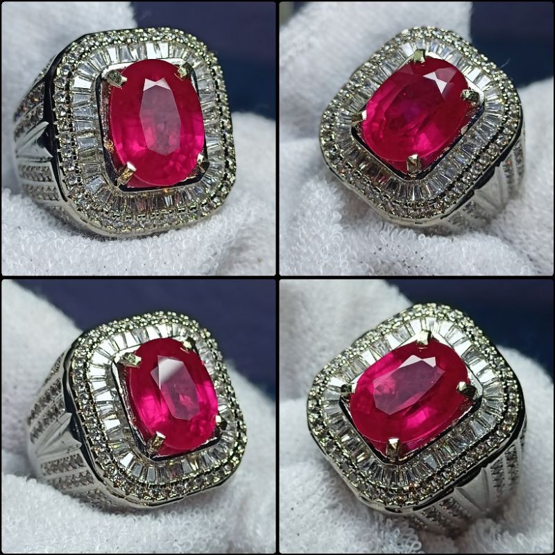 CINCIN BATU PERMATA RUBY MERAH FANTA ASLI MEWAH& ELEGAN