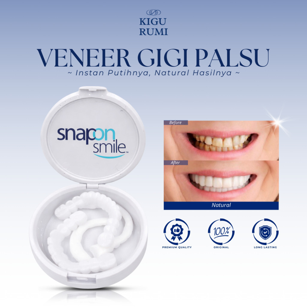 Perfect Smile Veneer - Gigi Palsu Snap On Veneer Instan Natural Cover Noda & Celah - XX150 [ ASLI 10