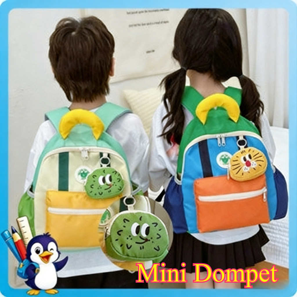 Ransel Kartun TK Desain Dompet Mini Tas Sekolah Anak Lucu Korea Fashion Backpack Besear Anti Air