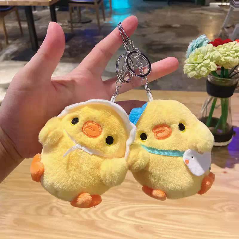 Gantungan Kunci Hiasan Tas Ayam Chick Duck Plush Keychain/Bag Charm Boneka/Gantungan Kunci Boneka Bu