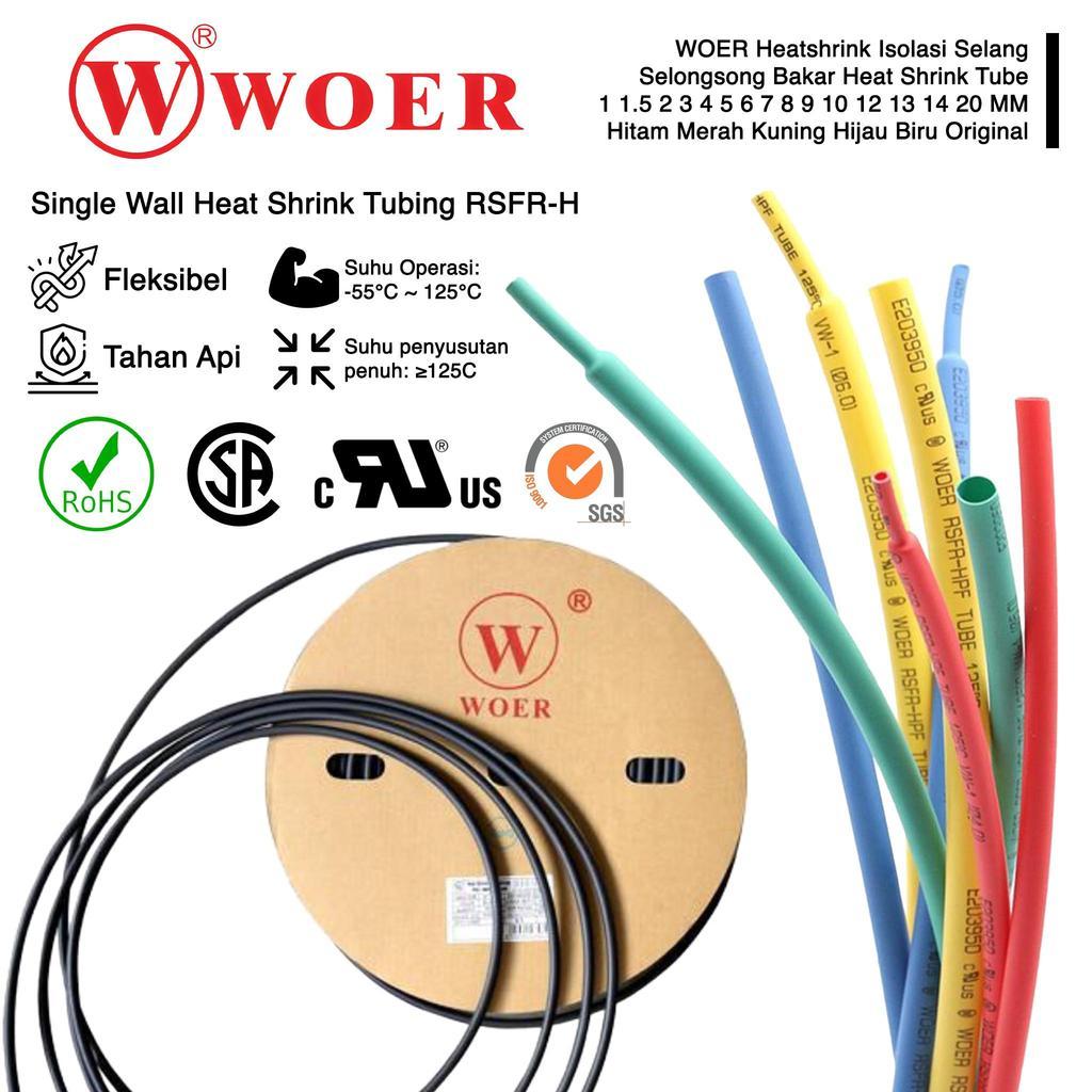 WOER Heatshrink Isolasi Selang Selongsong Bakar Heat Shrink Tube 1 1.5 2 3 4 5 6 7 8 9 10 12 13 14 2