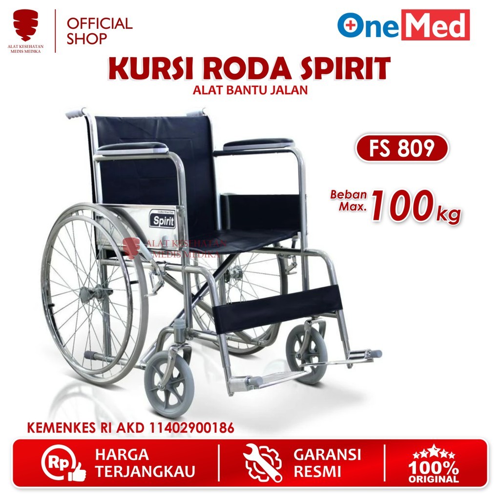 Kursi Roda Standar Alat Penunjang Gerak Sella GEA Onemed Wheel chair Medis