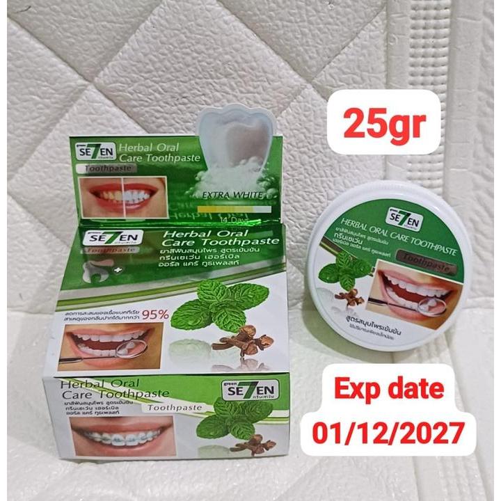 READY GREEN SE7EN//HERBAL ORAL CARE TOOTHPASTE//ODOL PEMUTIH GIGI/ORI 100% THAILAND - G7 ODOL 25GR