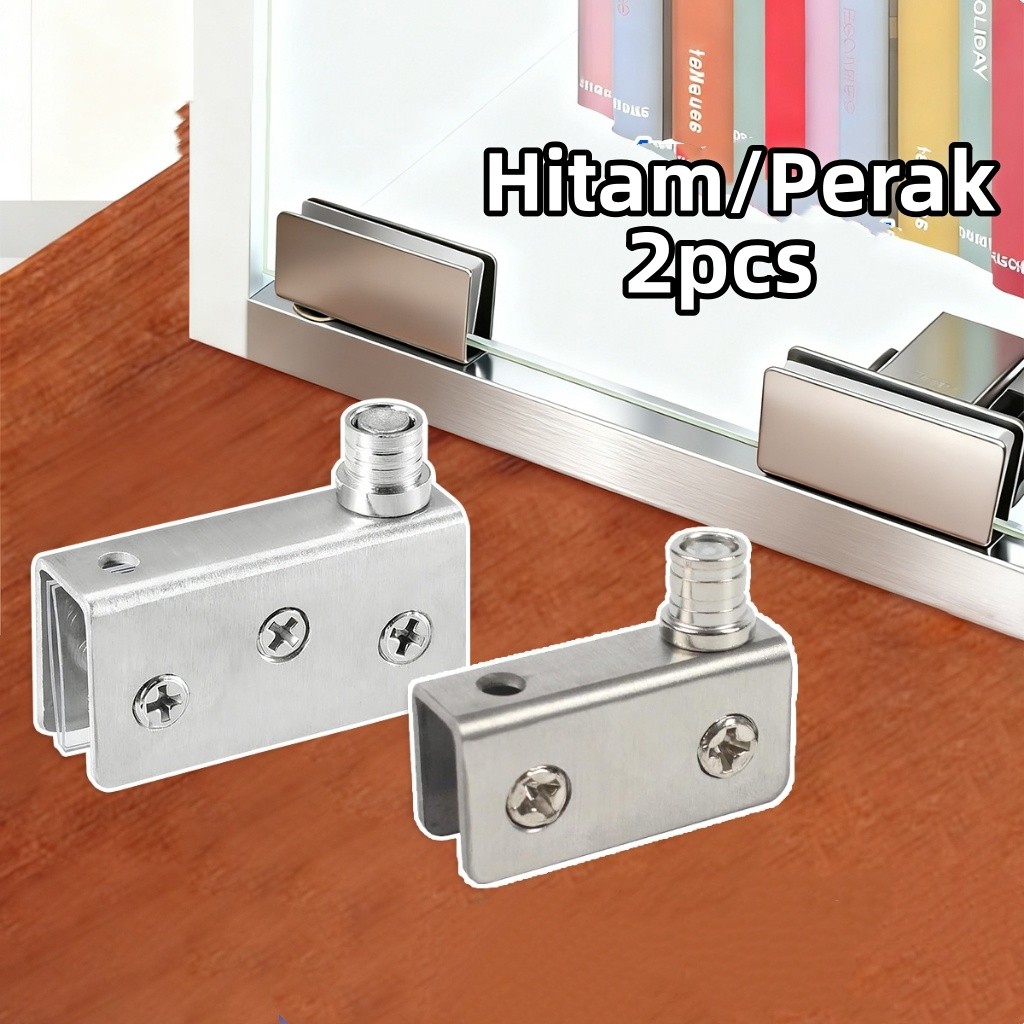 2pcs Engsel Pivot Kaca Jepit Stainless Engsel Kaca Jepit 5-10mm Engsel Pintu Kaca Lemari Pivot Hinge