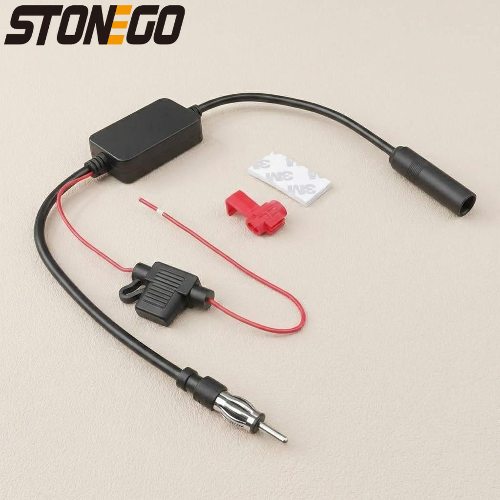 Universal Car Radio FM Antenna Signal Amplifier Booster 88-108MHz Marine Vehicle Compatible GPS Rece