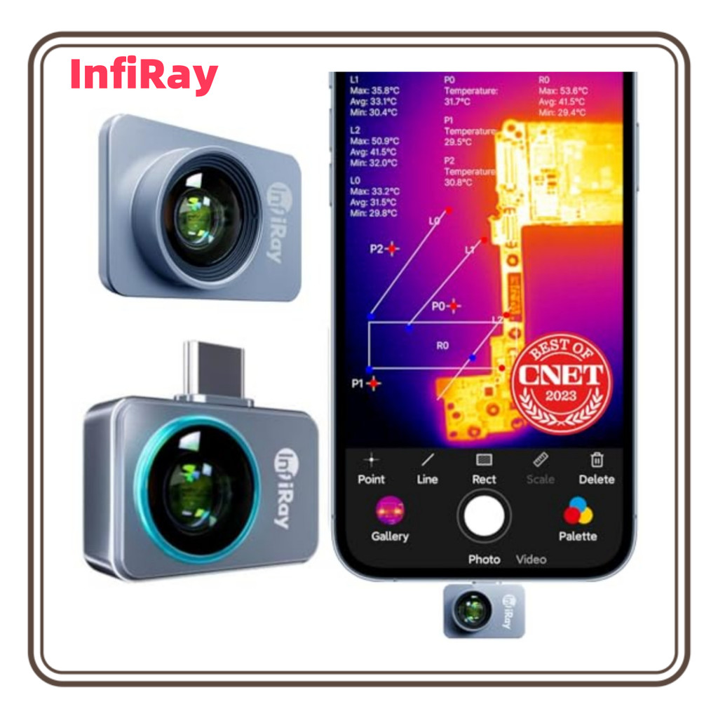 Kamera Termal INFIRAY P2 Pro untuk iPhone iOS Smartphone, Kamera Termal Penglihatan Inframerah, Kame
