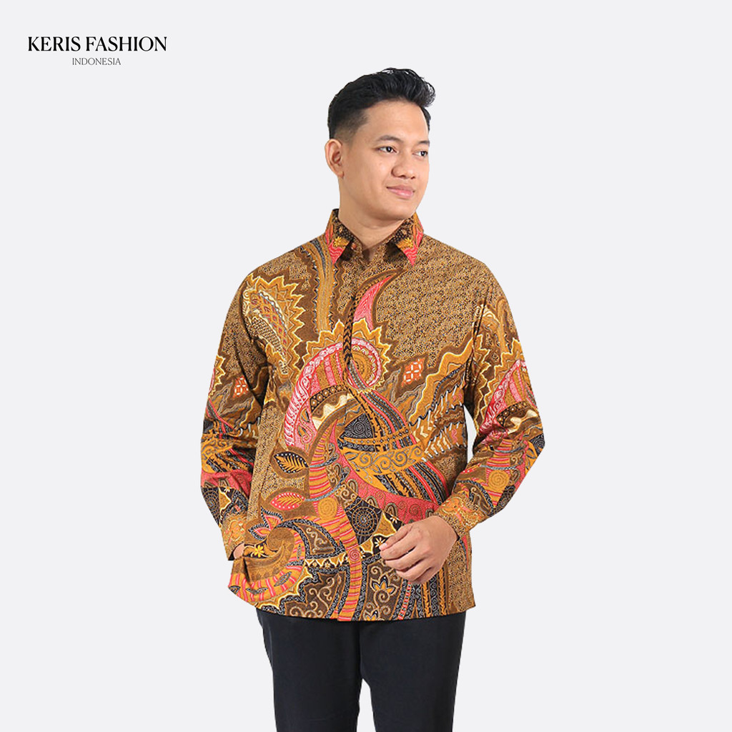 Keris Gallery Kemeja Batik Reguler Fit Lengan Panjang Motif Dahono Asmoro - Kuning