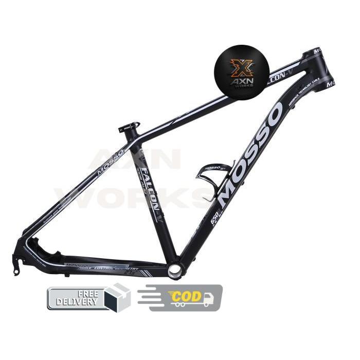 Mosso Falcon V Frame Set Sepeda Sepeda XC MTB [27.5 / 29 Inch] - Black/Grey, 27.5x15.5 -AXN