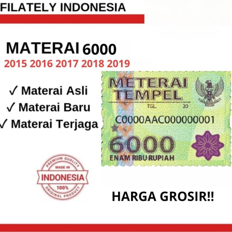 MATERAI 6000 TAHUN 2015 2016 2017 2018 2019 2020 2021