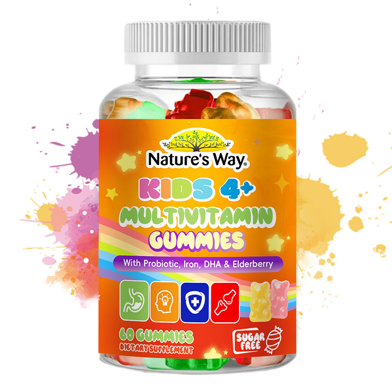 Nature's Way Kids Multivitamins Gummies With Probiotic Iron DHA & Elderberry Supports bone developme