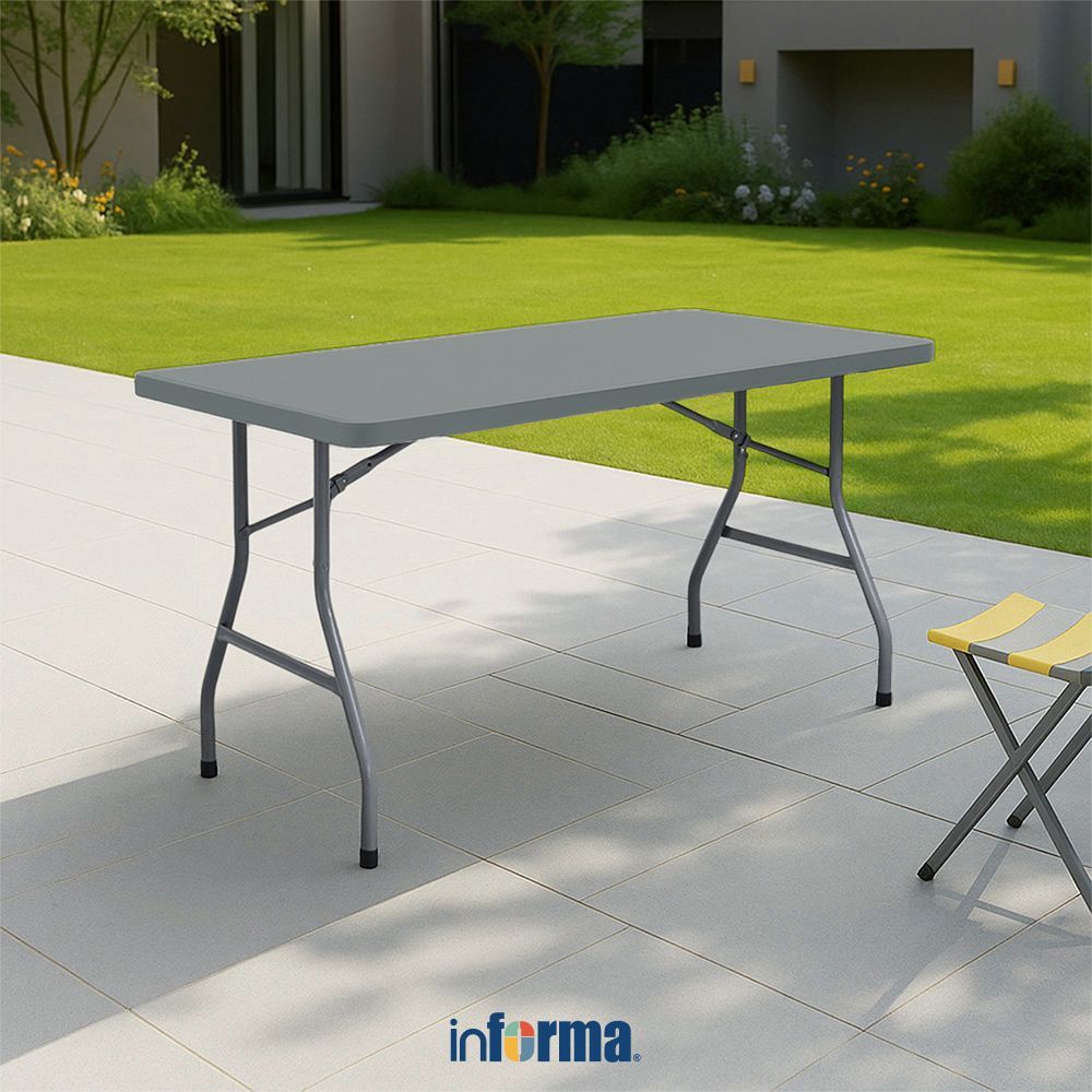 Informa Zown Meja Lipat Serbaguna Xl150 - Abu Abu Meja Lipat Meja Serbaguna Meja Praktis Meja Outdoo