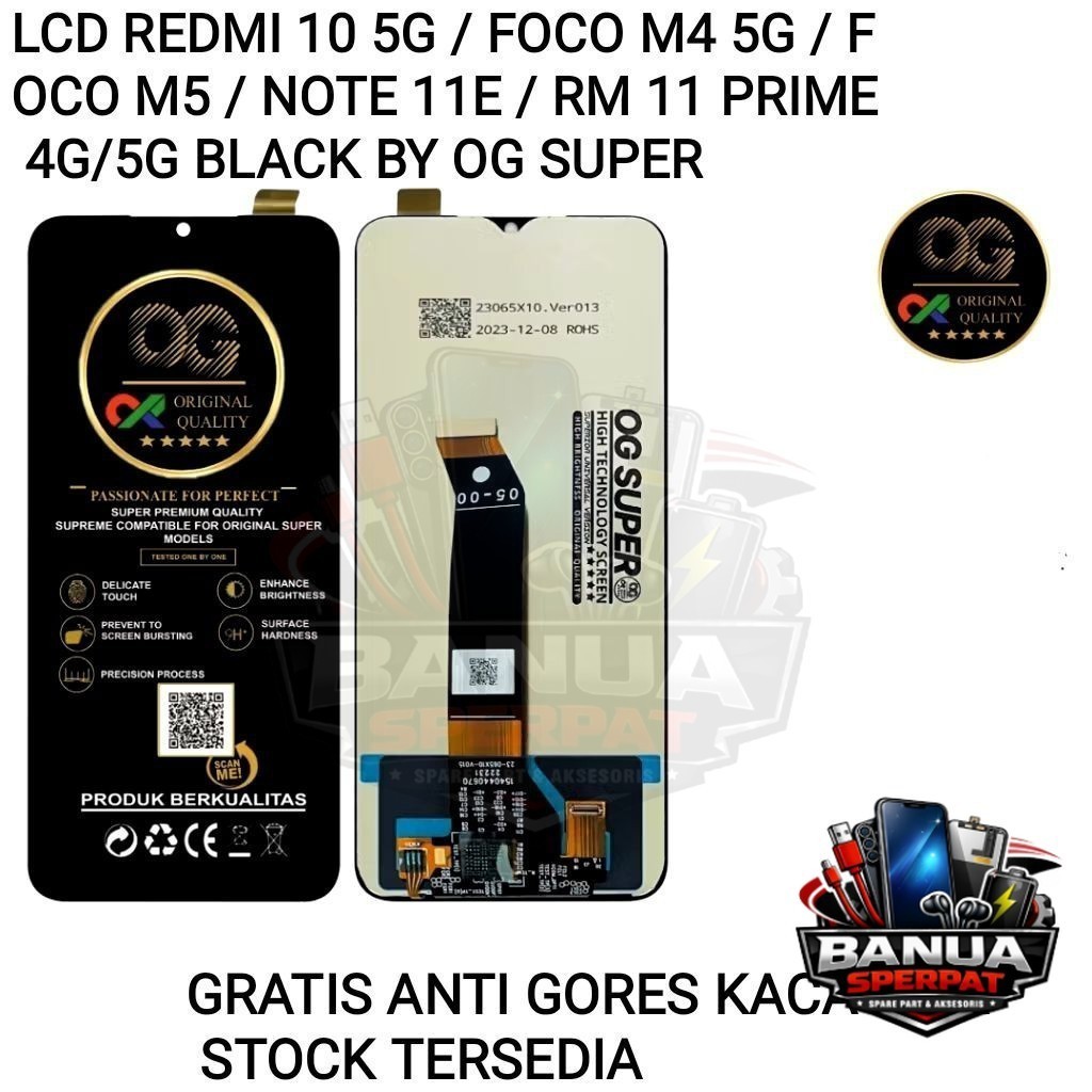 LCD REDMI 10 5G/FOCO M4 5G/FOCO M5/REDMI NOTE 11E 4G/5G/REDMI 11 PRIME ORIGINAL BLACK BY OG SUPER