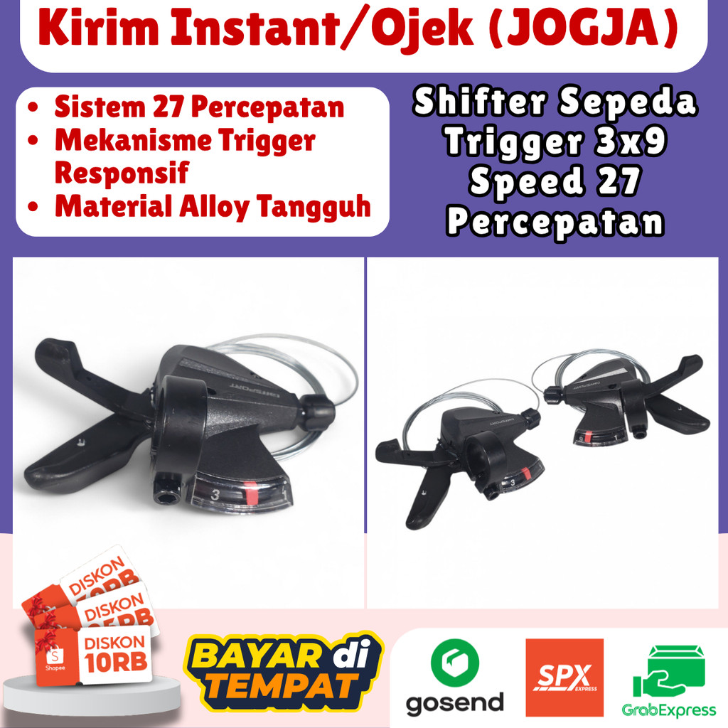 Shifter Sepeda 3x9 Speed Trigger Shifter Set 27 Speed Kanan Kiri Kabel Kawat