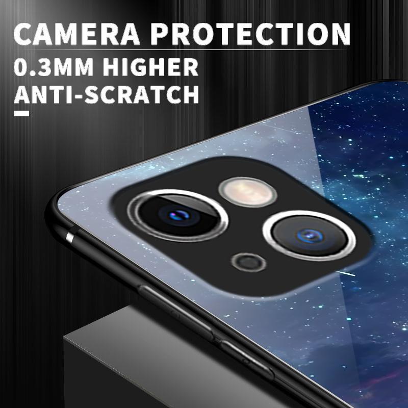 Tempered Glass Case For Iphone 13 11 Pro Max 12 Mini 14 Plus 15 Silicone Back Animasi Snoopy Hard