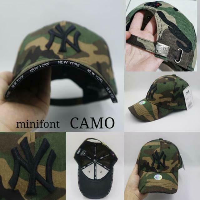 New Arrival Topi Baseball Caps New York NY Fullblack Mini Font List Import - Camo