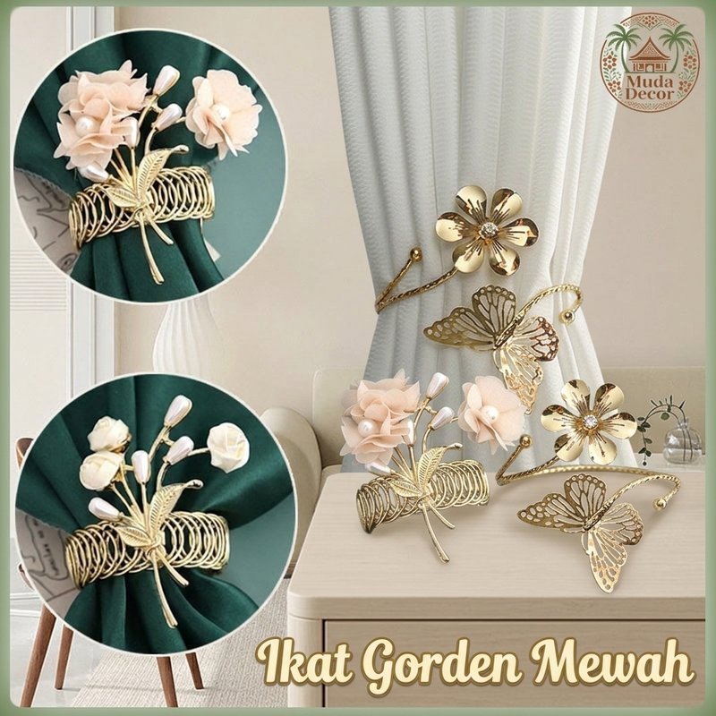 pengikat gorden desain bunga elegan gaya eropa tahan lama berkualitas cocok ruang tamu hotel kafe