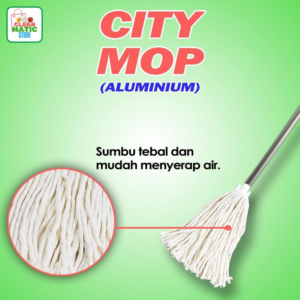 CITY MOP ALUMINIUM ( ALAT PEL TONGKAT ALUMINIUM )