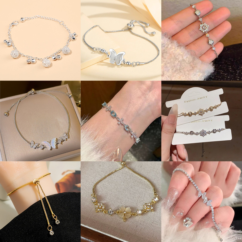 Gelang Serut Busur Korea Gelang Titanium Wanita Stainless Steel/Grosir