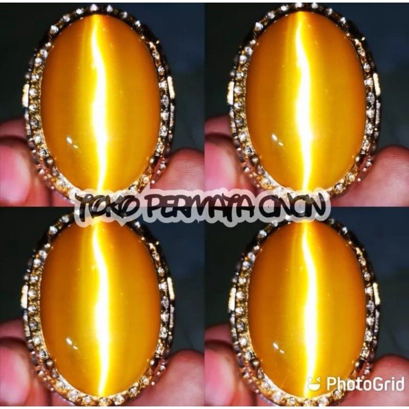Batu akik yellow opal cat eye