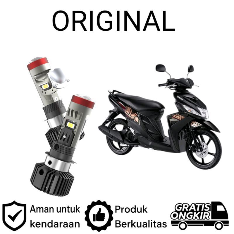 AM 1pcs Lampu depan LED H6 BiLED High power Kipas motor Yamaha Mio M3