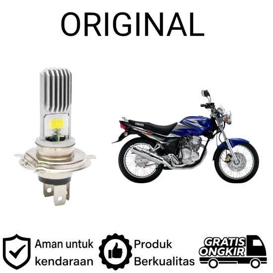AM 1pcs Lampu depan LED H4 COB motor Yamaha Scorpio Z