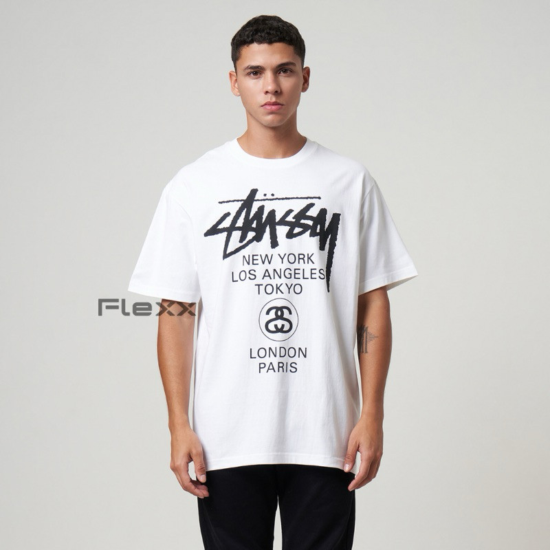 [HOT] Stussy World Tour Tee White 100 Original