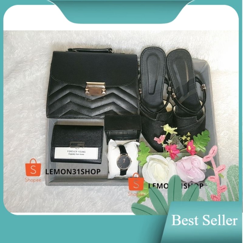 PAKET SESERAHAN HANTARAN NIKAH TAS DOMPET JAM TANGAN SEPATU SANDAL HAMPERS KADO WEDDING ULANG TAHUN 