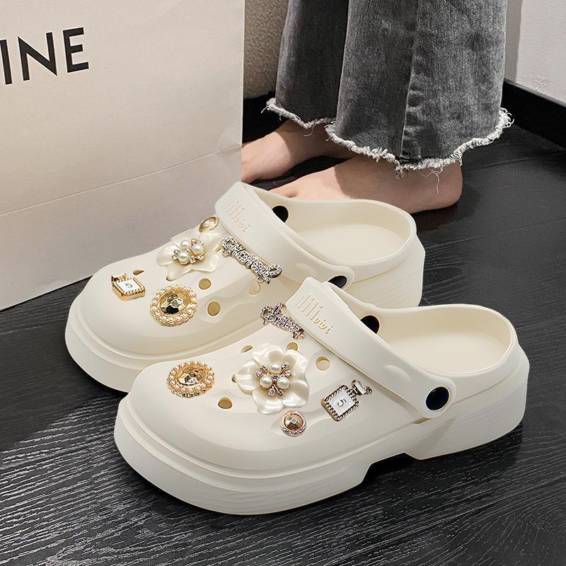 Sandal Berlubang Populer/Sandal EVA Tebal Wanita/Sandal Pantai Anti Selip