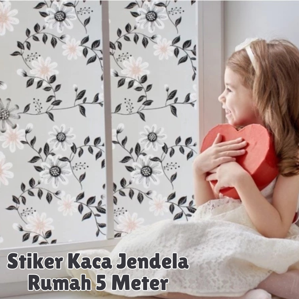 H5050 [5 METER] Stiker Kaca Film Jendela Rumah / Sticker Kaca Motif / Sandblast / Dekorasi Jendela