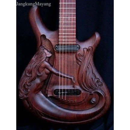 body gitar ukir kayu mahoni super bahan MENTAHAN TNP KLENGKAPAN fnx022 termurah