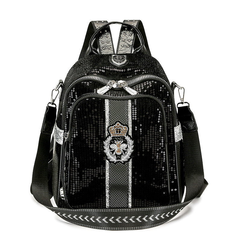 Tas ransel bahu ransel berlian wanita kulit lembut berkapasitas besar