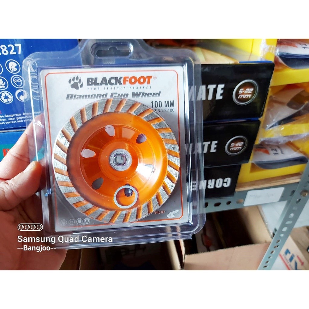 Diamond cup BLACKFOOT  / Grinding cup wheel 100mm / mata gerinda poles kerok amplas tembok batu beto