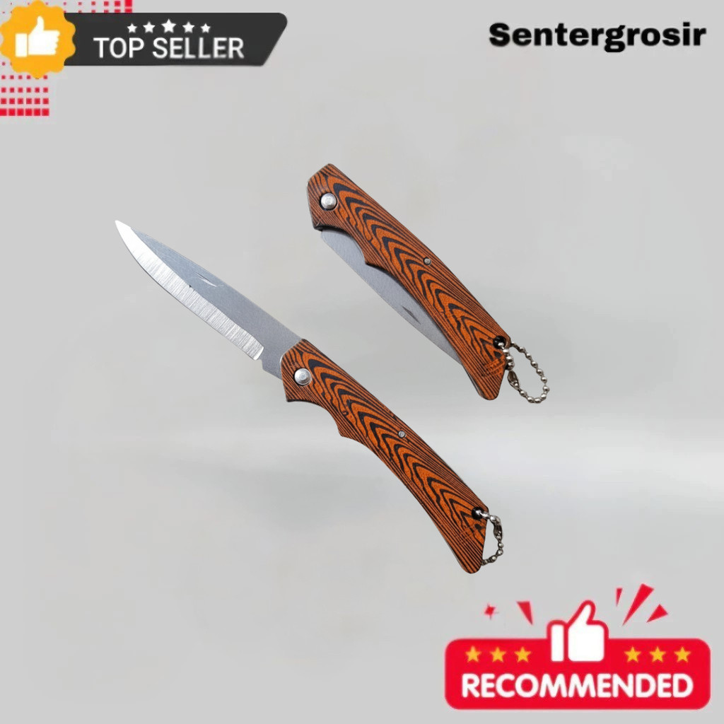 Pisau Lipat Kayu Klasik Survival Kit Outdoor Adventure Tahan Lama