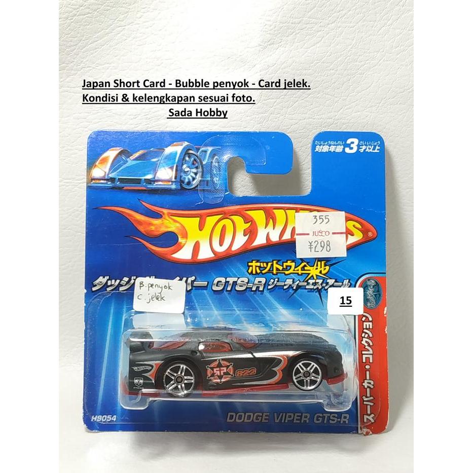 Hotwheels Dodge Viper GTS-R Hitam Doff Japan Short Card SBAtoys