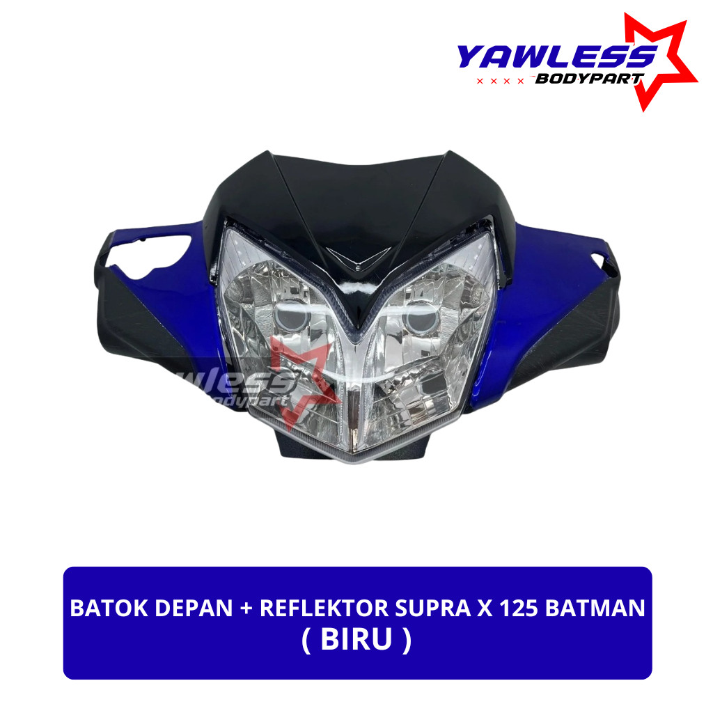 batok depan supra x 125 batman warna Biru + reflektor supra x 125 / batok lampu supra x 125