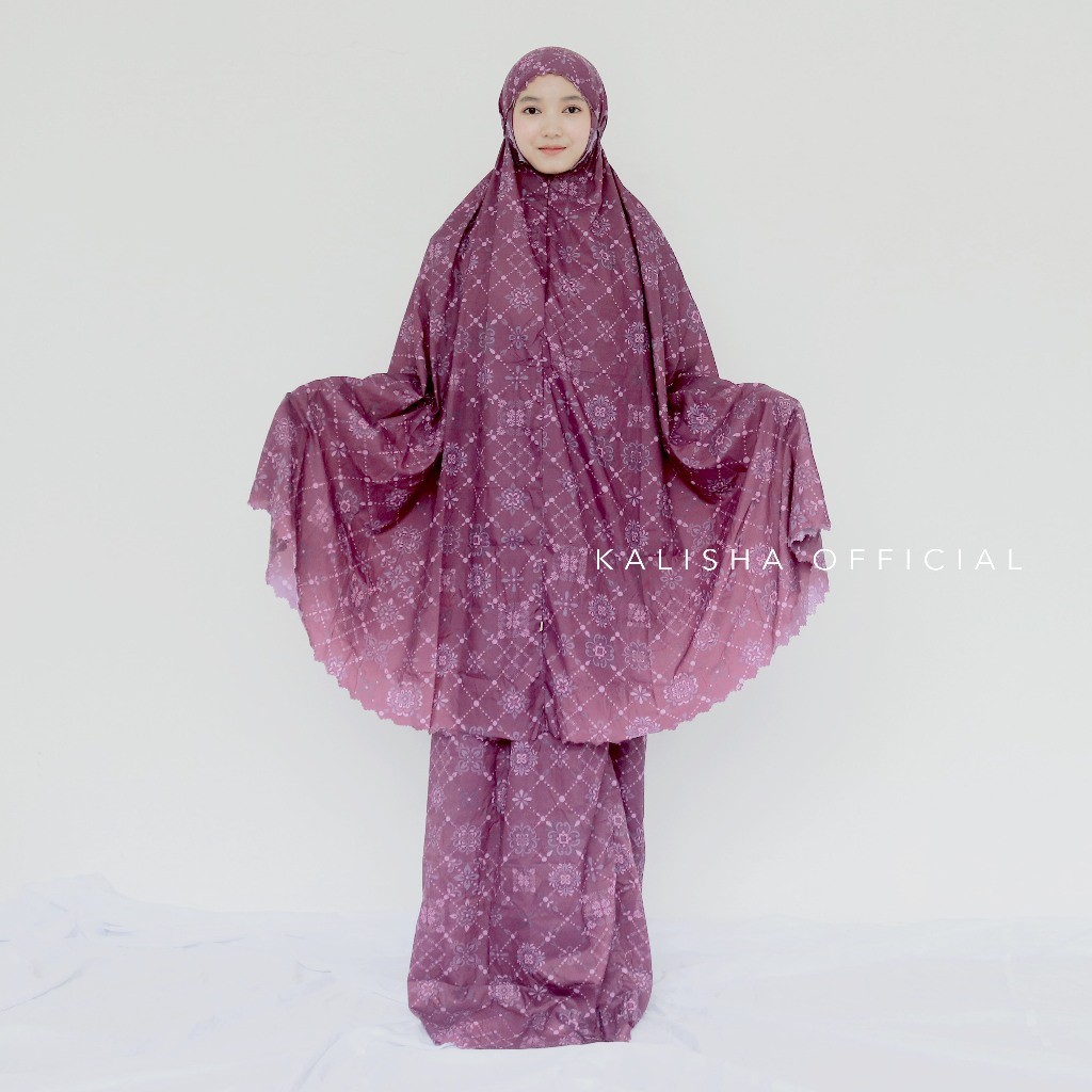 Kalisha - Mukena Arava Travelling Mukena Dewasa Pouch Mini Mukena Travel Motif Perempuan Dewasa