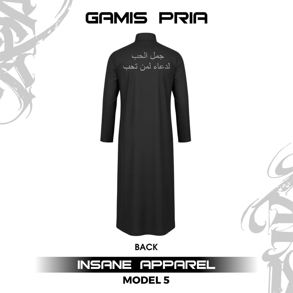Gamis Pria Garis Reflektif Motif Keindahan Cinta Ada Dalam Doa Jubah Zipper Pria Slimfit Line Menyal