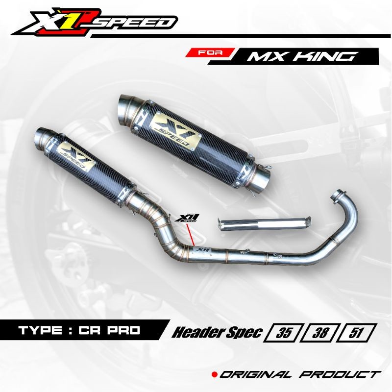 Knalpot Racing MX KING Type malaysia style Silincer bulat carbon kevlar by X1Speed