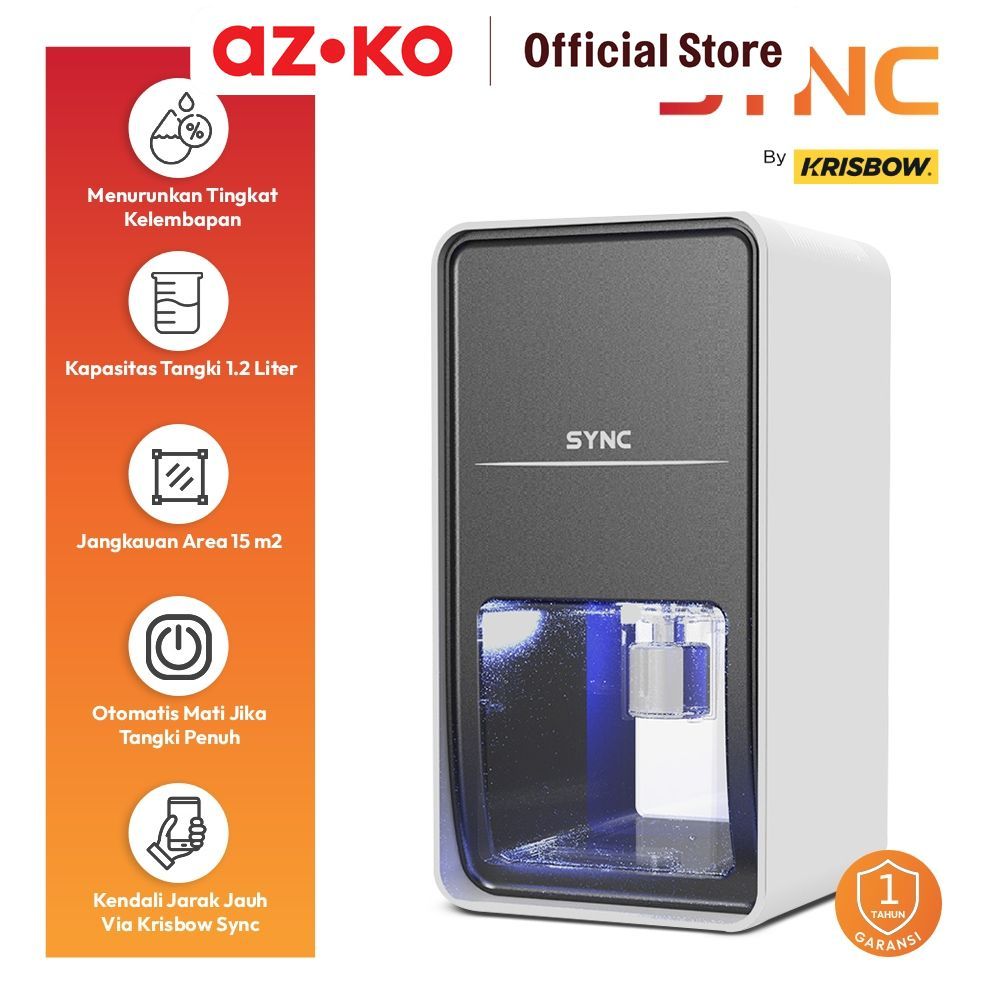 AZKO Krisbow Sync 0.4 ltr Dehumidifier 36 watt - Putih Penyerap Kelembapan Alat Pengatur Lembab Udar