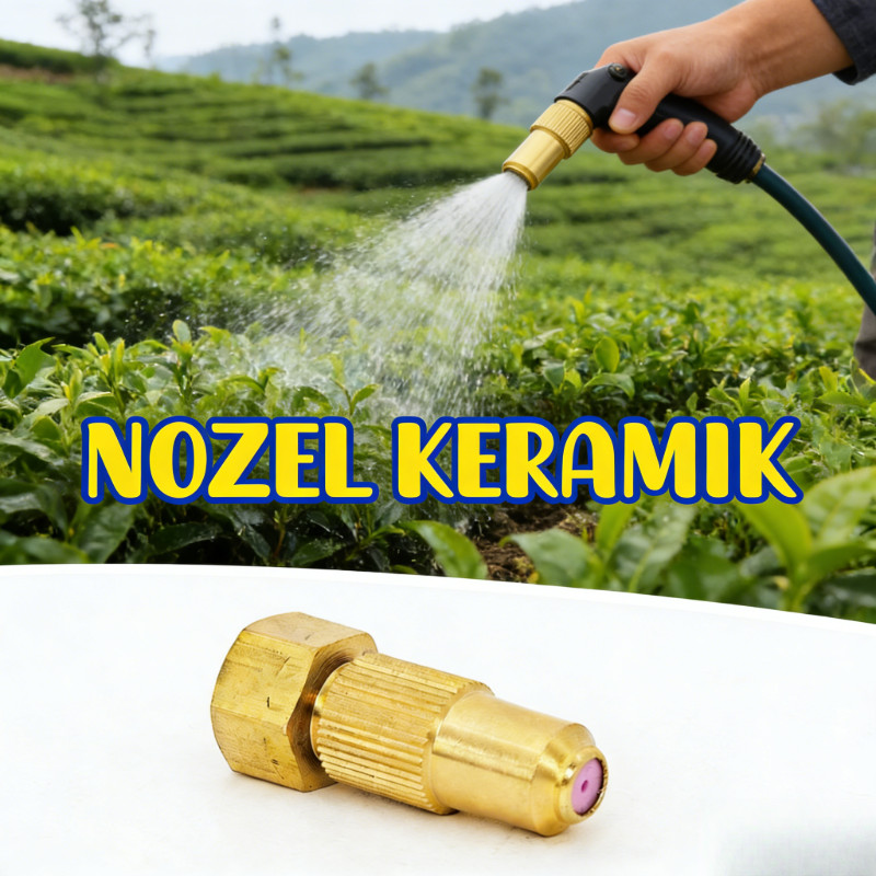 Nozel TU26 Keramik Shield 1 Lubang Lurus Super Kabut Thailand untuk Mesin Sprayer Semprot Hama 2 Tak