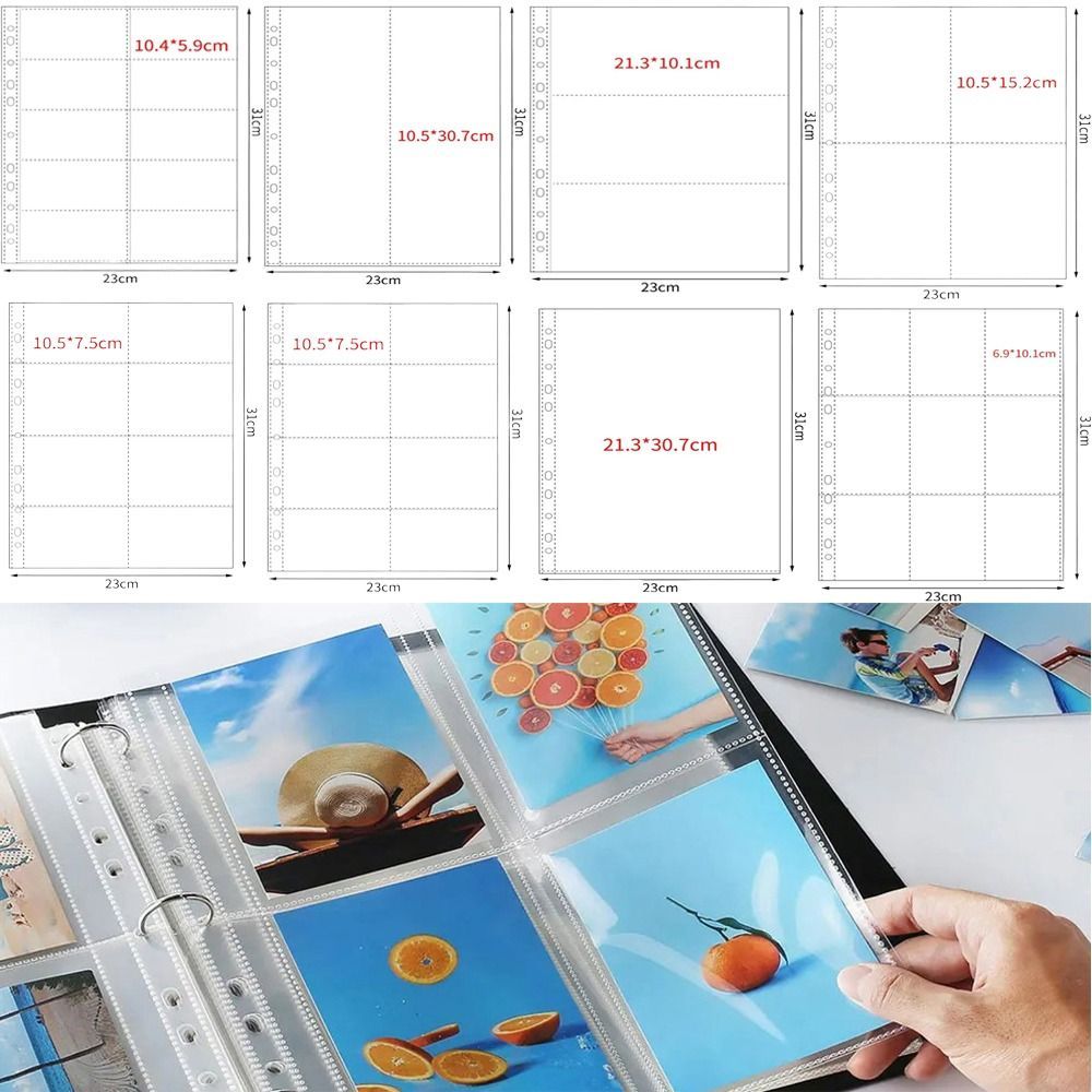A4 Multiple Pockets Kpop Photocard Binder PP Transparent Photo Album Refill Page Card Stamp e Jewelr
