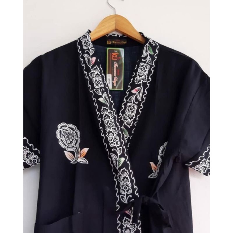 (SmartLivin) DASTER KIMONO KENCANA UNGU LABEL HITAM BAJU MANDI WANITA MODEL